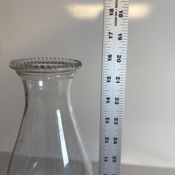 Glass Hurricane Oil Lamp Amber Base Clear Chimney Vintage - Picture 6 of 7
